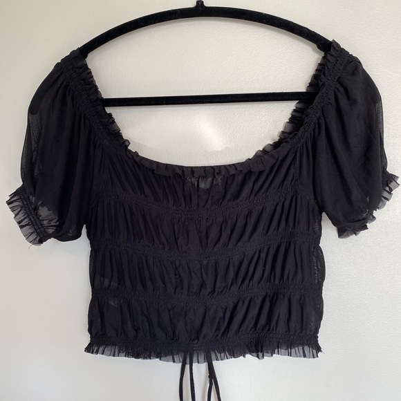 Garage | Smocked Mesh Top - Picture 2 of 3